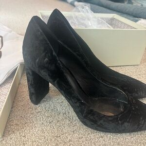 M. Gemi The Lustro 90mm Black Velvet Heels